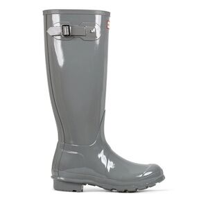 Hunter Original Tall Gloss Rain Boots in Grey - 7
